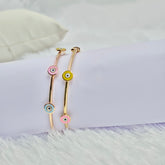Evil Eye Kada 4.34 Grams Single Piece, 18KT Gold